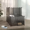  fekete polipropilén és acél kisállatketrec 142 x 74 x 93 cm