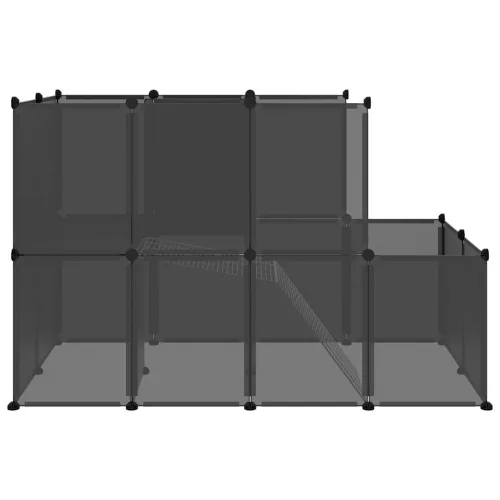  fekete polipropilén és acél kisállatketrec 142 x 74 x 93 cm
