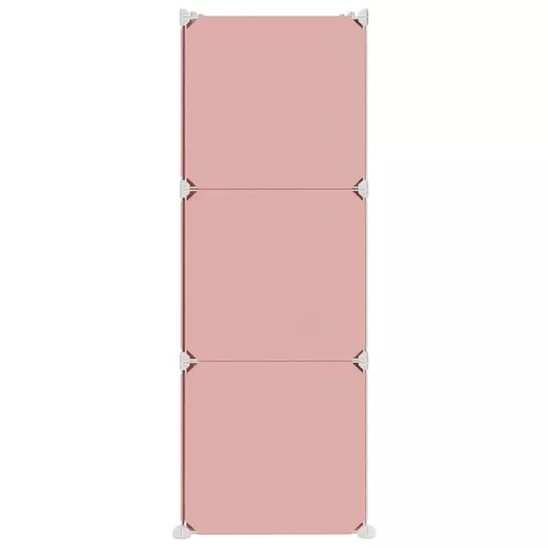  rózsaszín polipropilén tárolókocka gyerekeknek 6 kockával