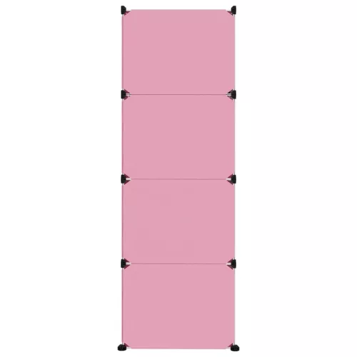  rózsaszín polipropilén tárolókocka gyerekeknek 12 kockával