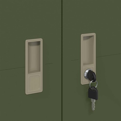  Tárolószekrény tárolóval 2 pcs Olajzöld 80 x 40 x 140 cm