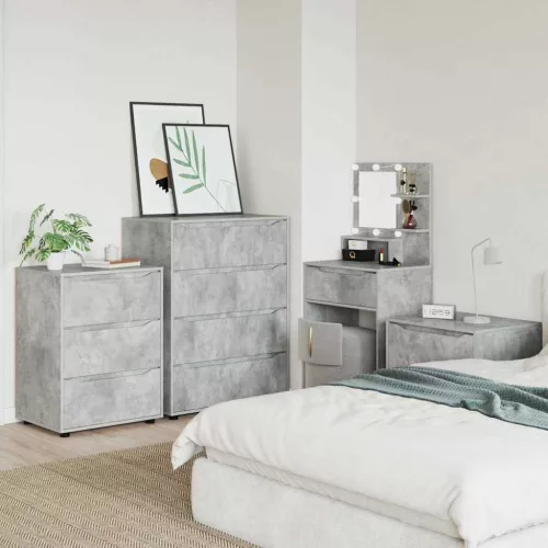  Tároló szekrények 2 pcs Beton Szürke 80 x 48 x 105 cm Faanyag