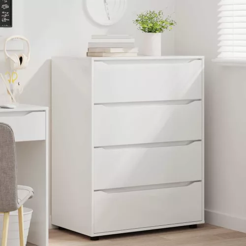  Tároló szekrények 2 pcs Magas Fényű Fehér 80 x 48 x 105 cm