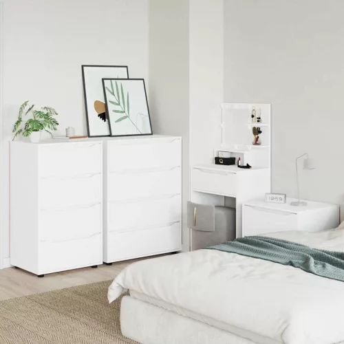  Tároló szekrények 2 pcs Fehér 60 x 48 x 105 cm Faanyag