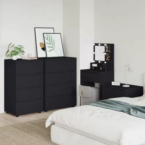  Tároló szekrények 2 pcs Fekete 60 x 48 x 105 cm Faanyag