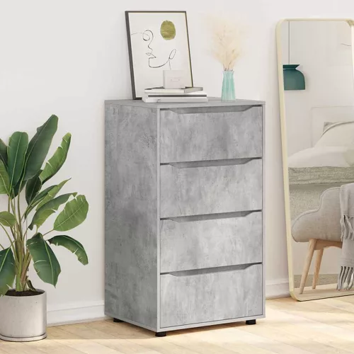  Tároló szekrények 2 pcs Beton Szürke 60 x 48 x 105 cm Faanyag