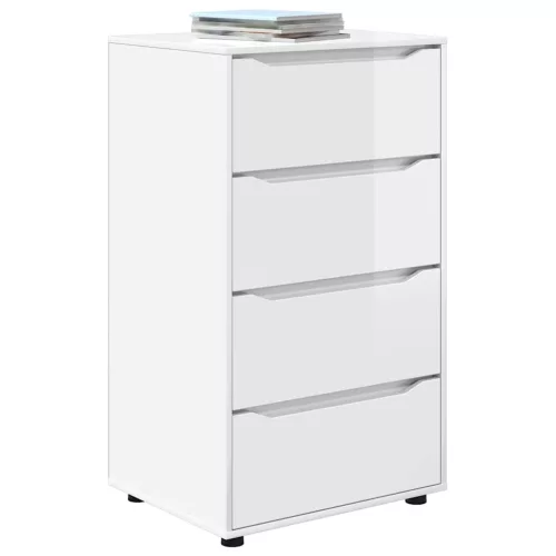  Tároló szekrények 2 pcs Magas Fényű Fehér 60 x 48 x 105 cm