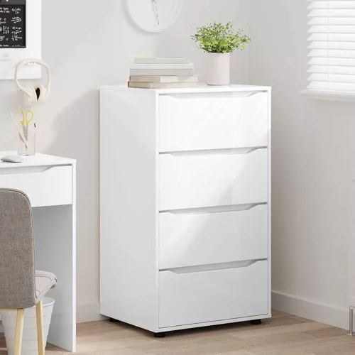  Tároló szekrények 2 pcs Magas Fényű Fehér 60 x 48 x 105 cm