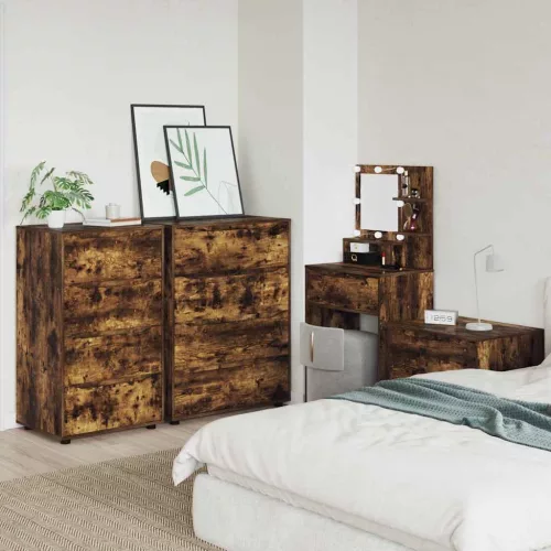  Tároló szekrények 2 pcs Füstölt tölgy 60 x 48 x 105 cm Faanyag