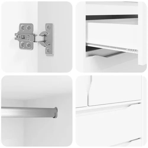  Fürdőszoba Székény fiókkal Fehér 79,5 x 49 x 156 cm Faanyag