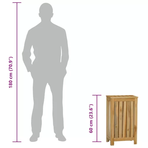  tömör tíkfa szennyestartó 35 x 25 x 60 cm