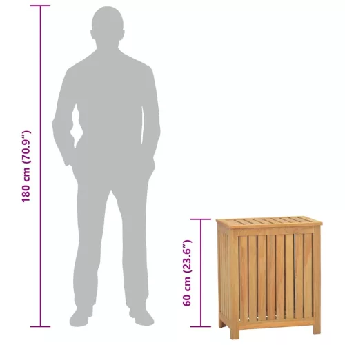  tömör tíkfa szennyestartó 50 x 35 x 60 cm