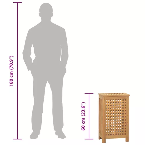  tömör tíkfa szennyestartó 35 x 25 x 60 cm