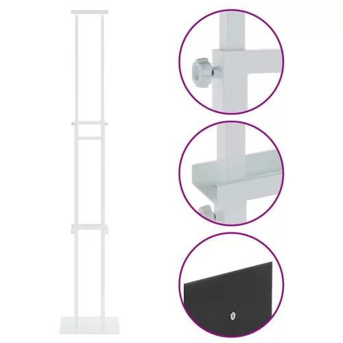  Kiállító Állvány 2 pcs Fehér 30 x 24 x 208 cm Vas