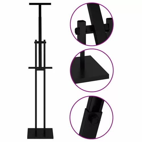  Kiállító Állvány 2 pcs Fekete 26.5 x 26.5 x 127 cm Vas