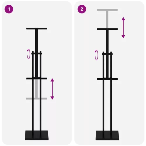  Kiállító Állvány 2 pcs Fekete 26.5 x 26.5 x 127 cm Vas