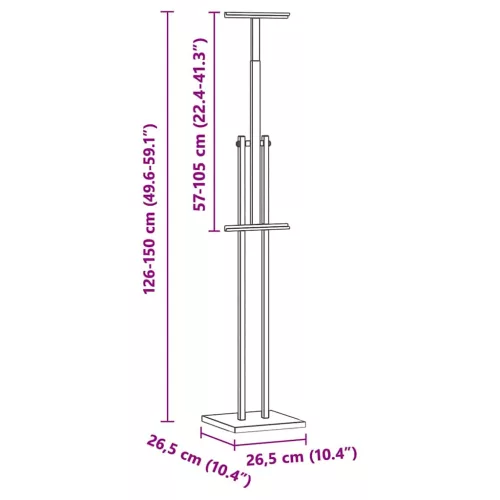  Kiállító Állvány 2 pcs Fekete 26.5 x 26.5 x 127 cm Vas