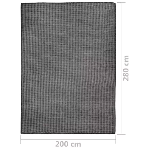  szürke lapos szövésű kültéri szőnyeg 200 x 280 cm