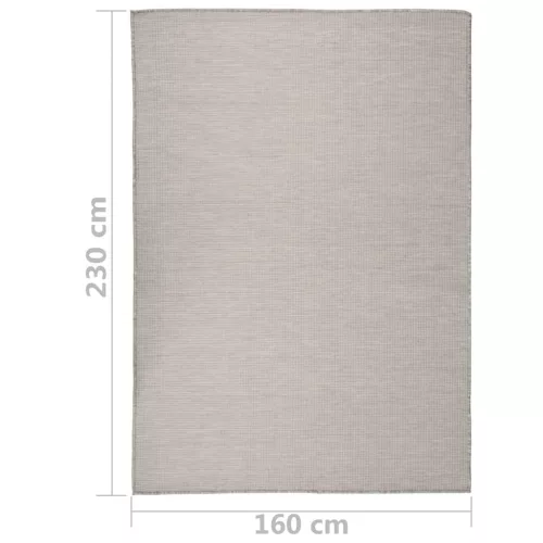  tópszínű lapos szövésű kültéri szőnyeg 160 x 230 cm