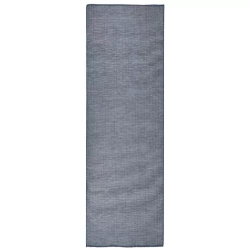  kék lapos szövésű kültéri szőnyeg 80 x 250 cm