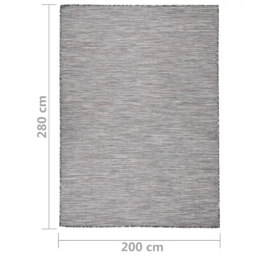  barna-kék lapos szövésű kültéri szőnyeg 200 x 280 cm