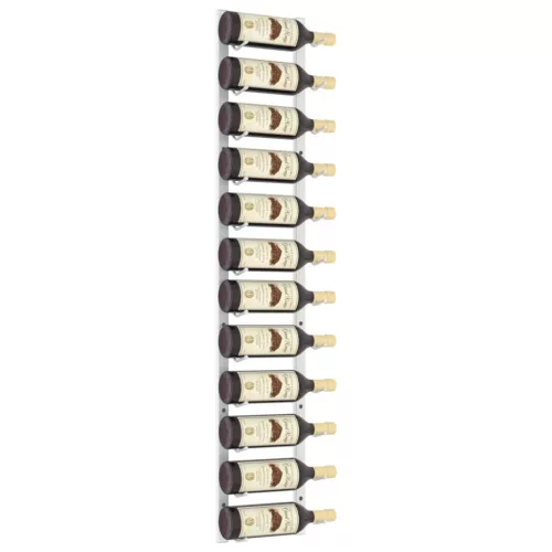  fehér vas falra szerelhető bortartó állvány 12 palacknak