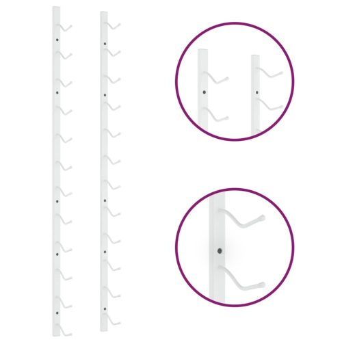  fehér vas falra szerelhető bortartó állvány 12 palacknak