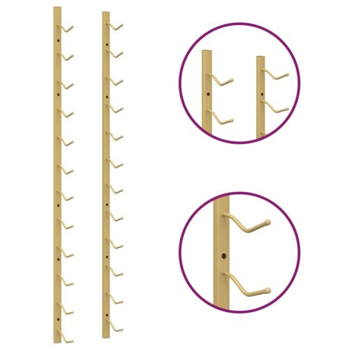  arany vas falra szerelhető bortartó állvány 12 palacknak