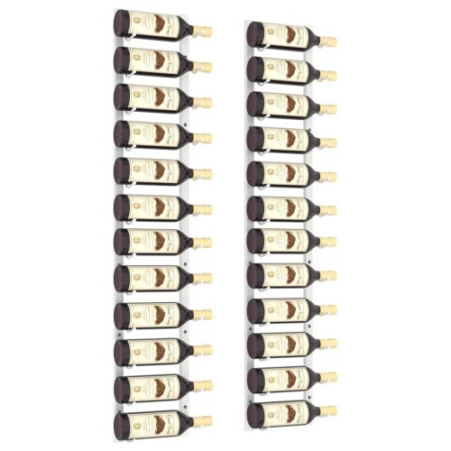  2 db fehér vas falra szerelhető bortartó állvány 12 palacknak