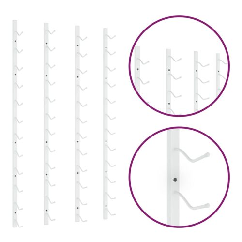  2 db fehér vas falra szerelhető bortartó állvány 12 palacknak