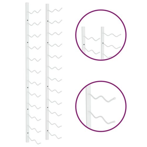  fehér vas falra szerelhető bortartó állvány 24 palacknak