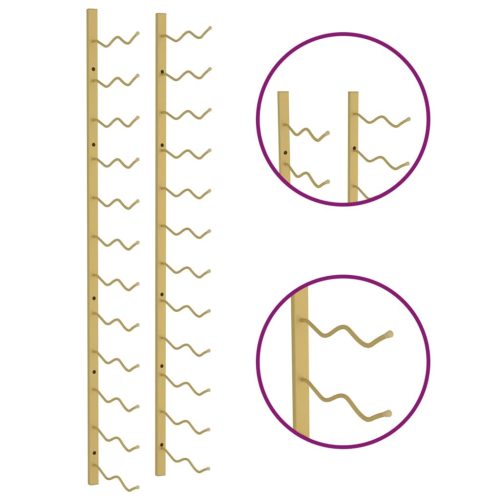  arany vas falra szerelhető bortartó állvány 24 palacknak