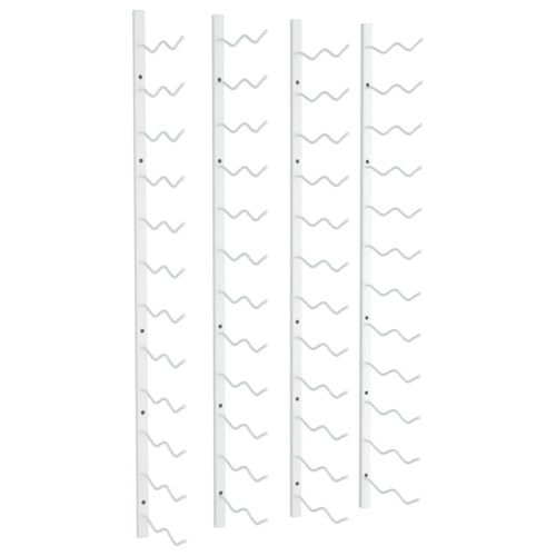  2 db fehér vas falra szerelhető bortartó állvány 24 palacknak