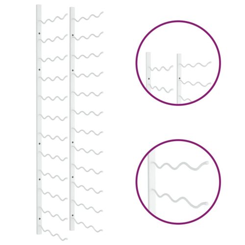  fehér vas falra szerelhető bortartó állvány 36 palacknak