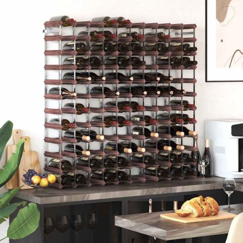  barna tömör fenyőfa bortartó 120 palackhoz