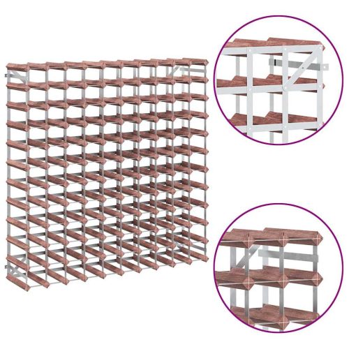  barna tömör fenyőfa bortartó 120 palackhoz