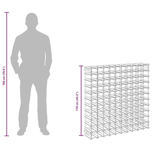  barna tömör fenyőfa bortartó 120 palackhoz