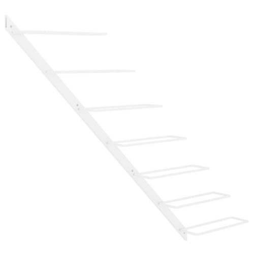  fehér fém falra szerelhető bortartó állvány 7 palacknak