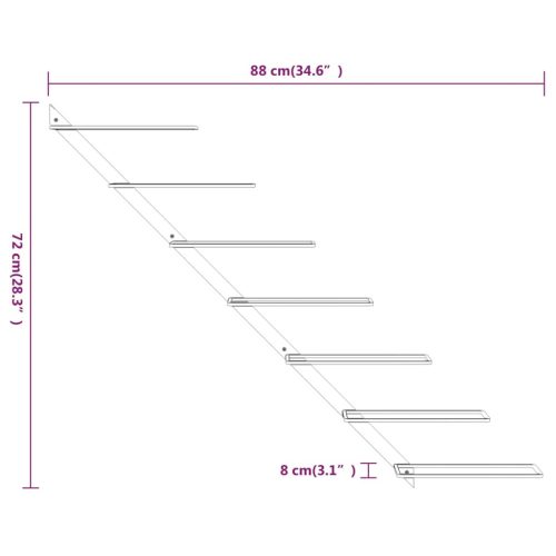  arany fém falra szerelhető bortartó állvány 7 palacknak