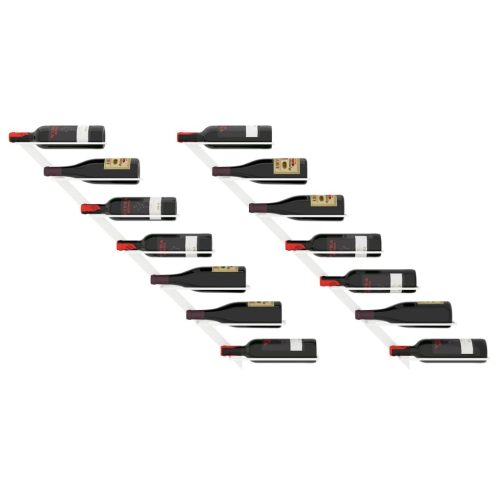  2 db fehér fém falra szerelhető bortartó állvány 7 palacknak