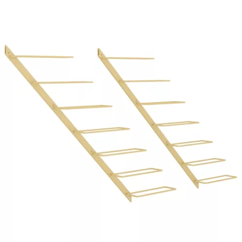  2 db arany fém falra szerelhető bortartó állvány 7 palacknak