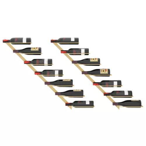  2 db arany fém falra szerelhető bortartó állvány 7 palacknak