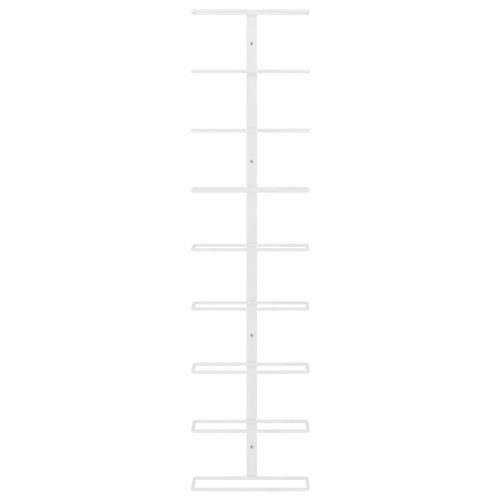  fehér vas falra szerelhető bortartó állvány 9 palacknak