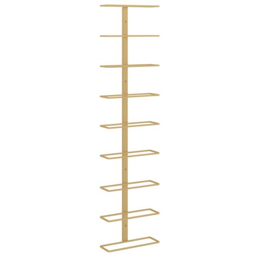  arany vas falra szerelhető bortartó állvány 9 palacknak