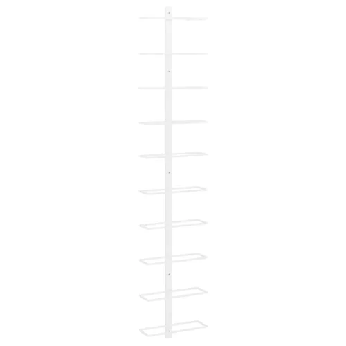  fehér fém falra szerelhető bortartó állvány 10 palacknak