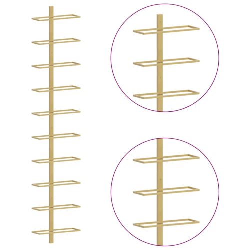  arany fém falra szerelhető bortartó állvány 10 palacknak