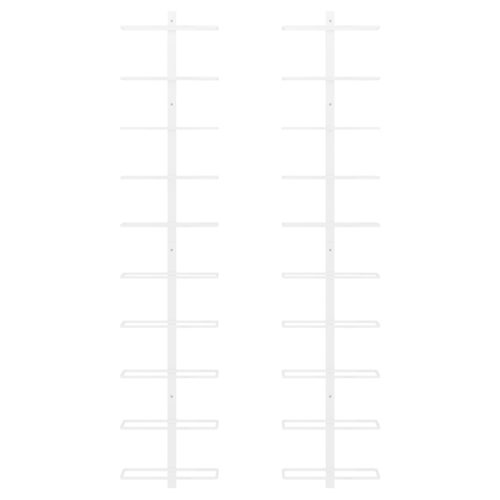  fehér fém falra szerelhető bortartó állvány 10 palacknak