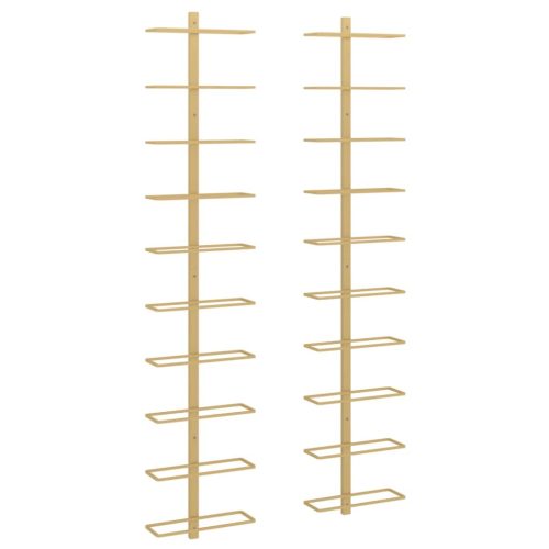  arany fém falra szerelhető bortartó állvány 10 palacknak