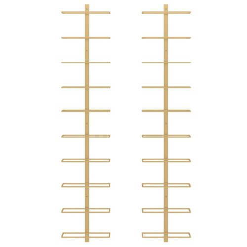  arany fém falra szerelhető bortartó állvány 10 palacknak