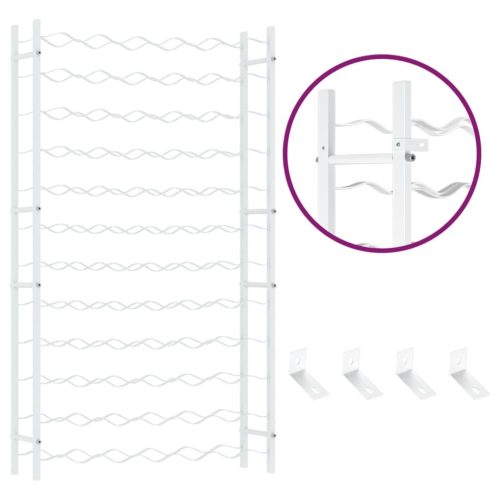  fehér fém bortartó állvány 72 palackhoz